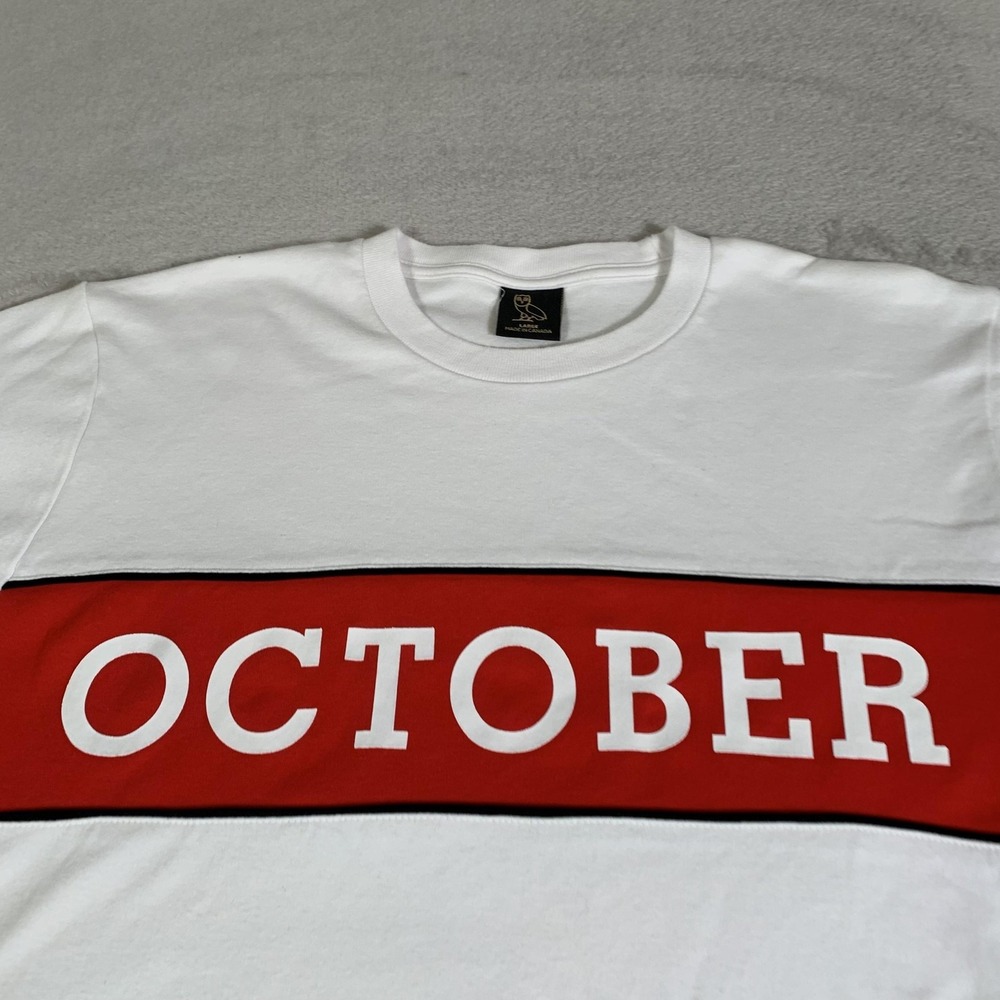 Octobers Very Own Shirt Mens Large White October Block OVO Logo Canada Drake - Picture 2 of 12